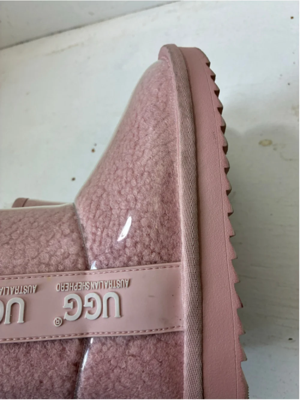 UGG Shepherd Clear Waterproof Shearling Boots in Pink Size 12-13 Girls